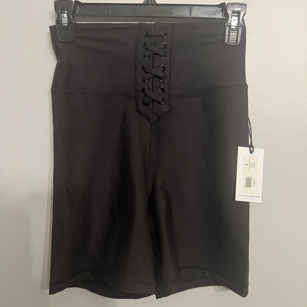 Black Lace-Up Women's Shorts‎